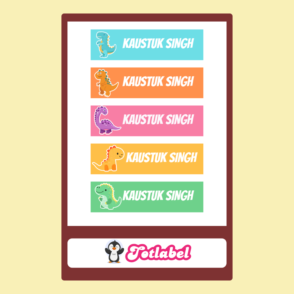 Personalised Clothes Sticker - Dinosaur