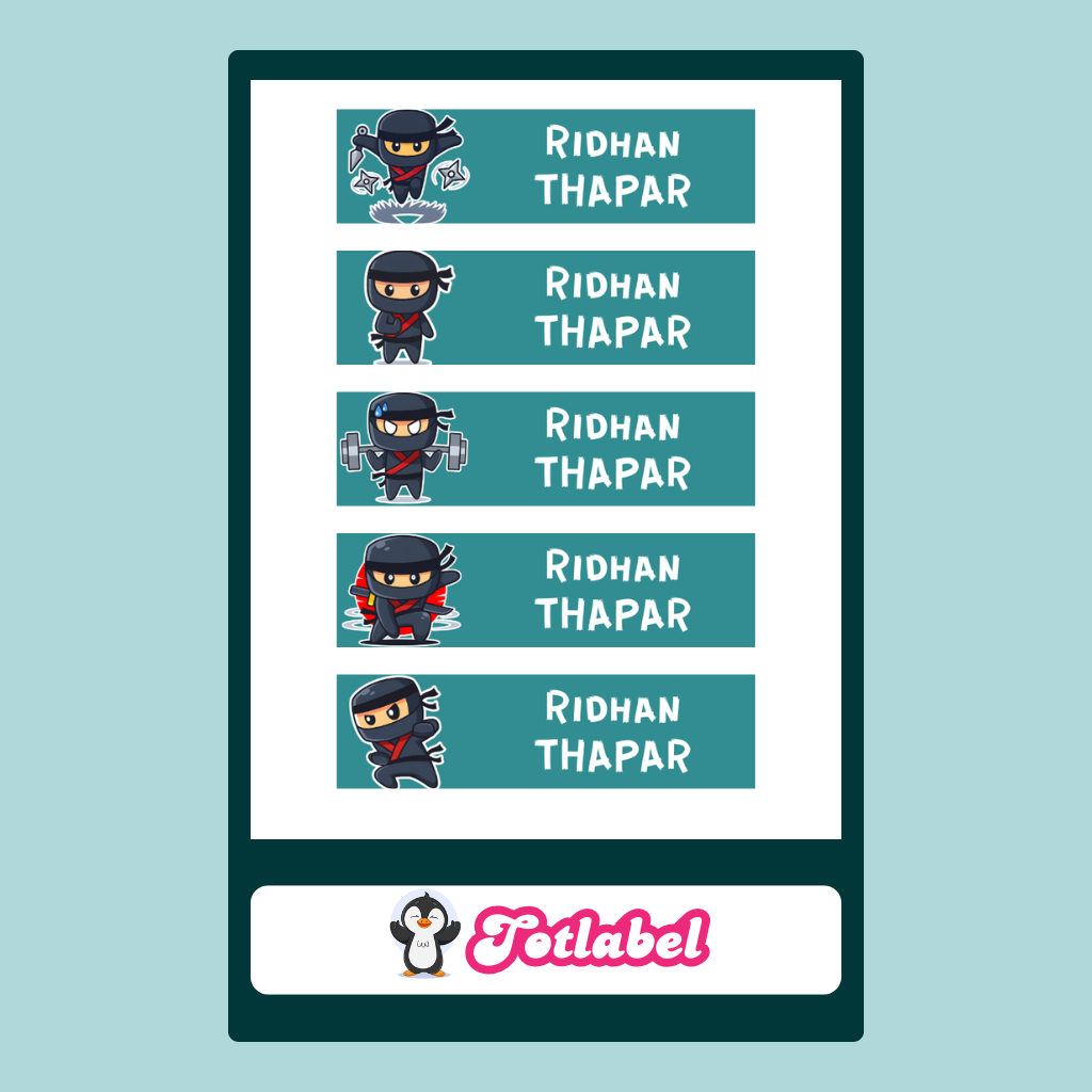 Personalised Clothes Sticker - Ninja