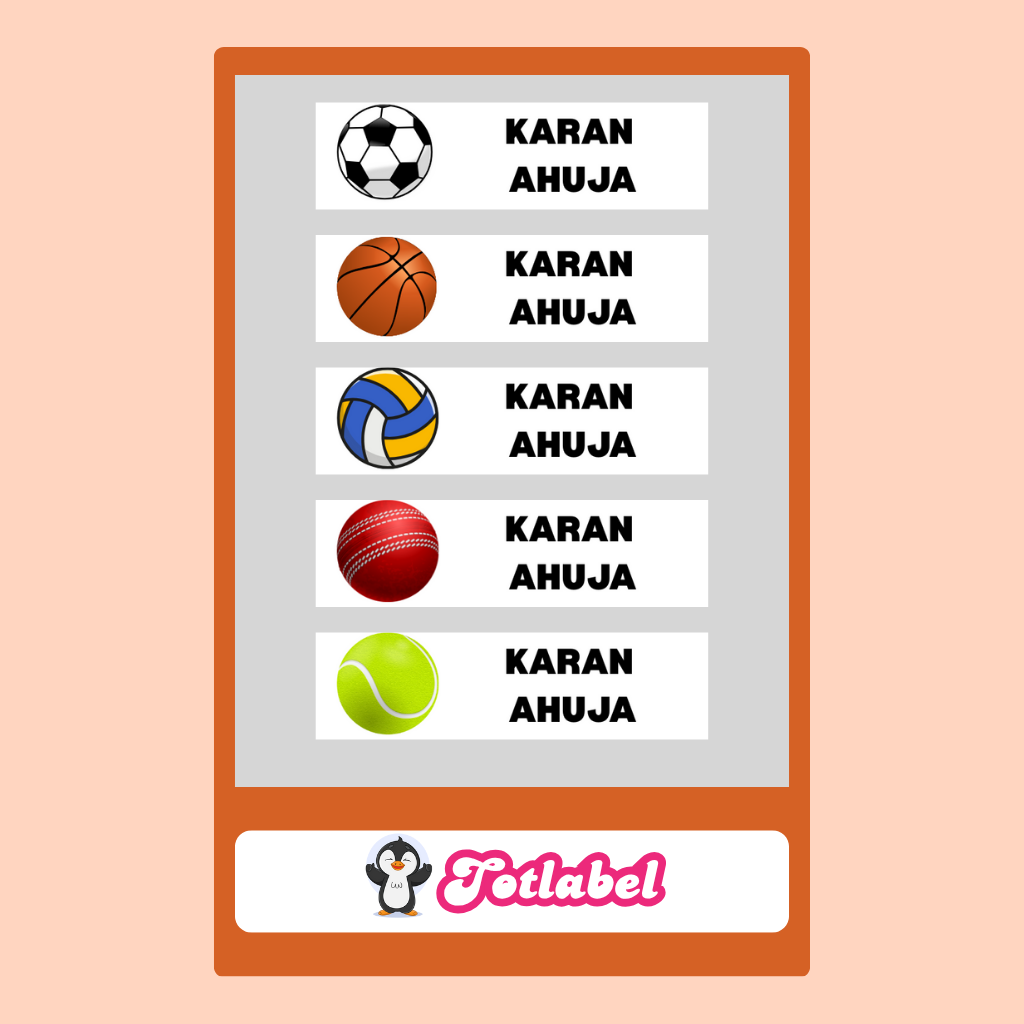 Personalised Clothes Sticker - Sports