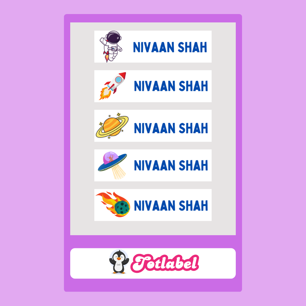 Personalised Clothes Sticker - Space