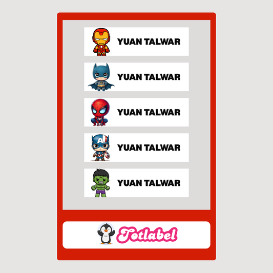 Personalised Clothes Sticker - Superheroes