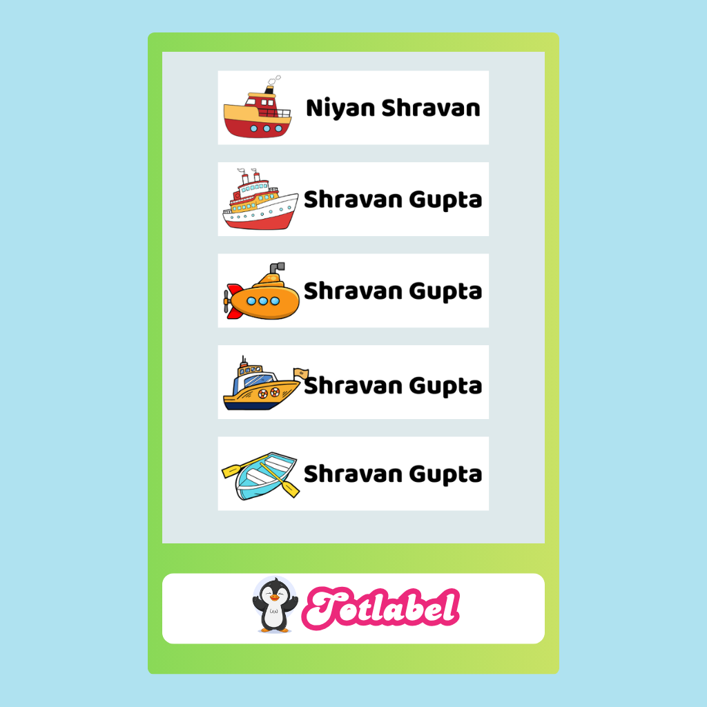 Personalised Clothes Sticker - Ships