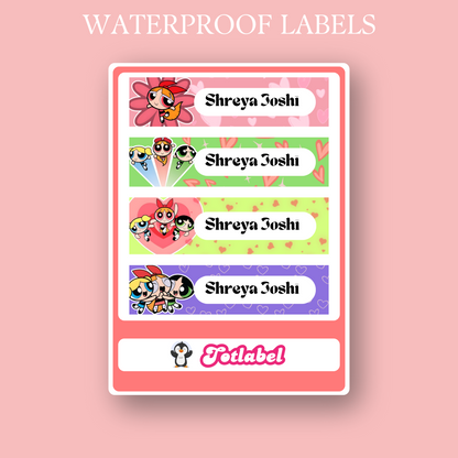Powerpuff Girls Customized Waterproof Labels