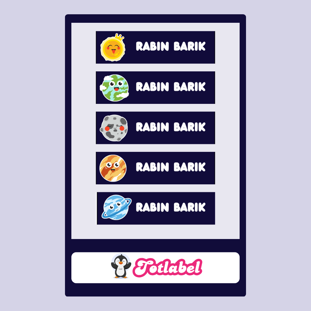 Personalised Clothes Sticker - Planets