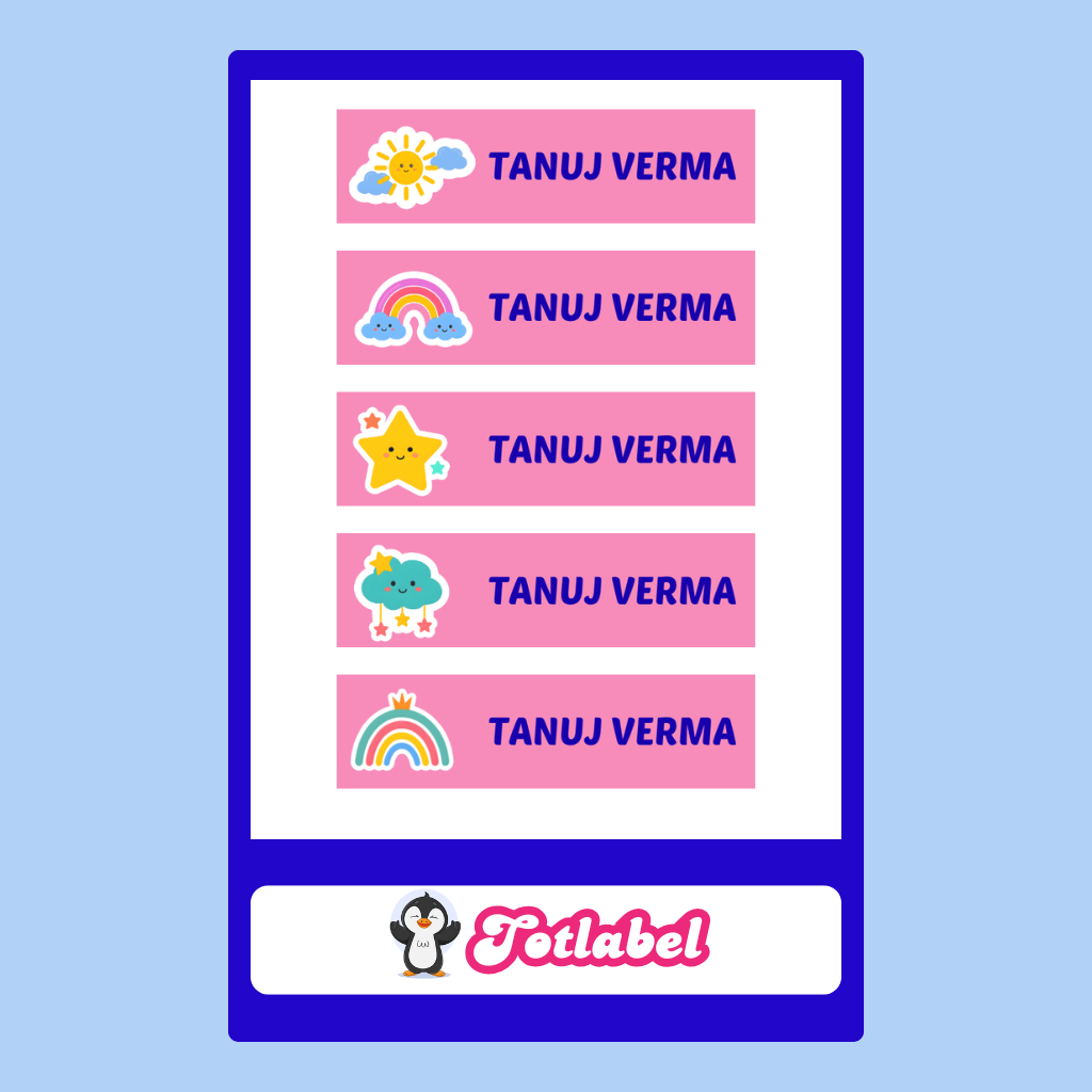 Personalised Clothes Sticker - Rainbow