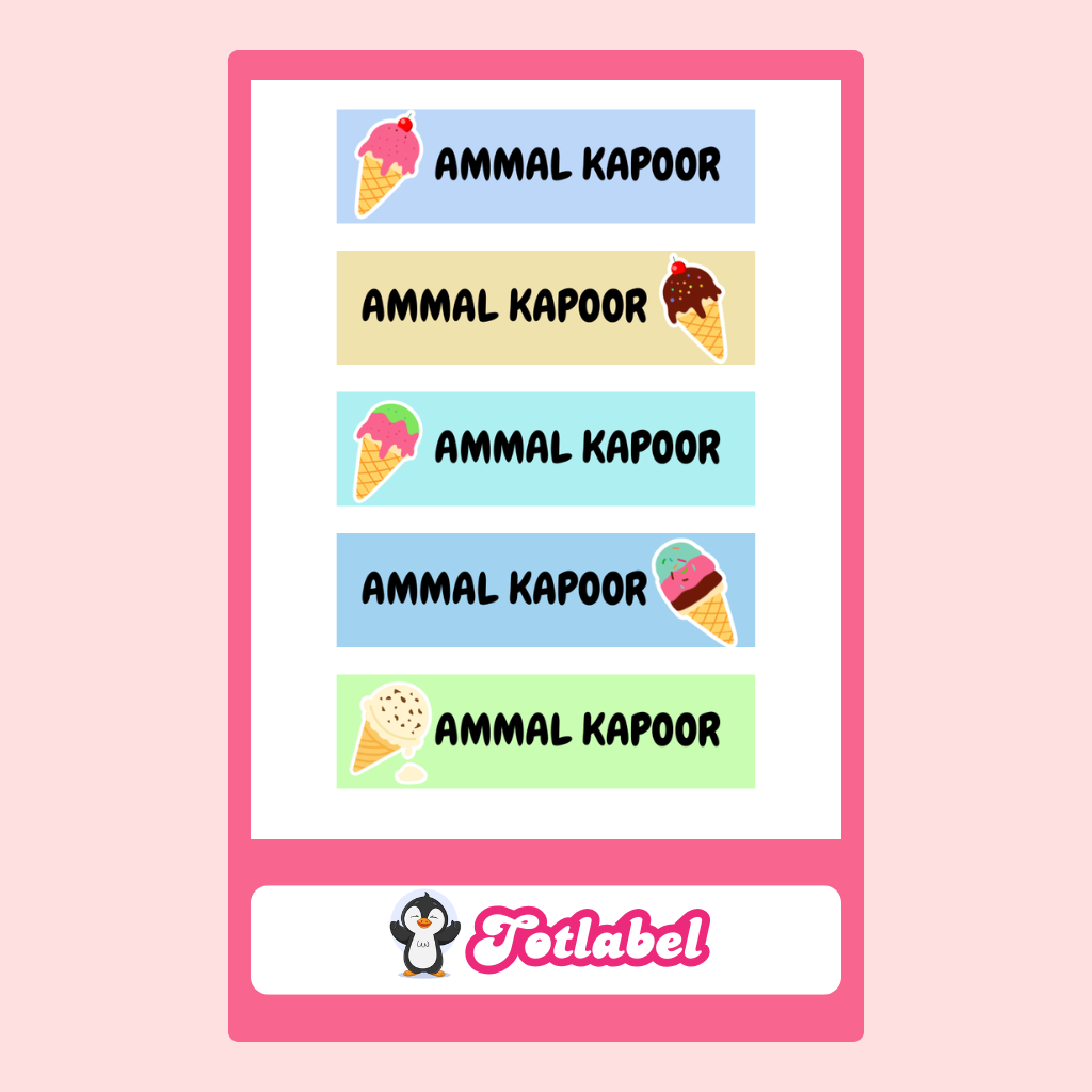 Personalised Clothes Sticker - Icecream