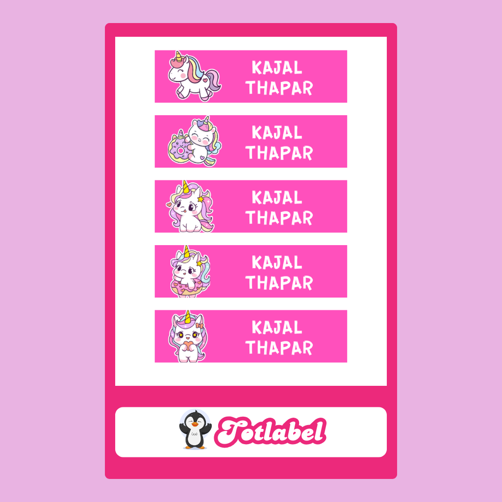 Personalised Clothes Sticker - Unicorn