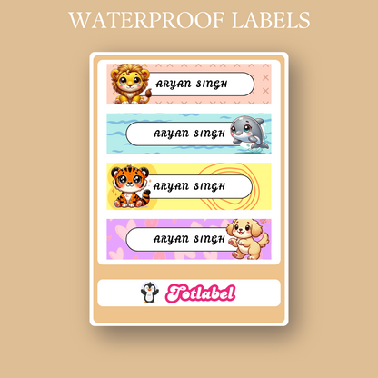 Animal Waterproof Personalised Stickers